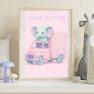 Cute Pink Louis Vuitton Elephant 11x17 Art Print